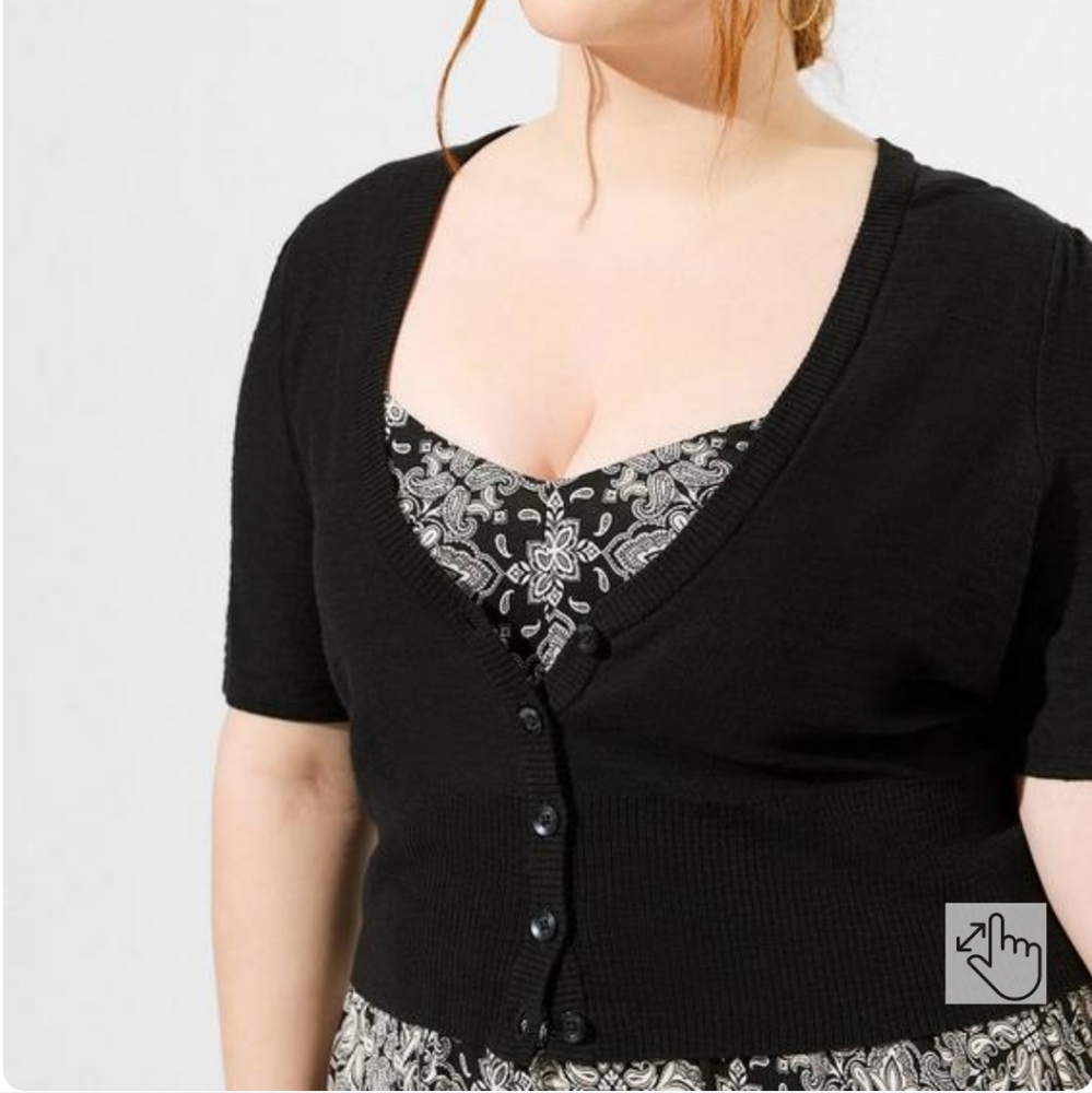Torrid Slub Cardigan Elbow Sleeve Shrug Sweater